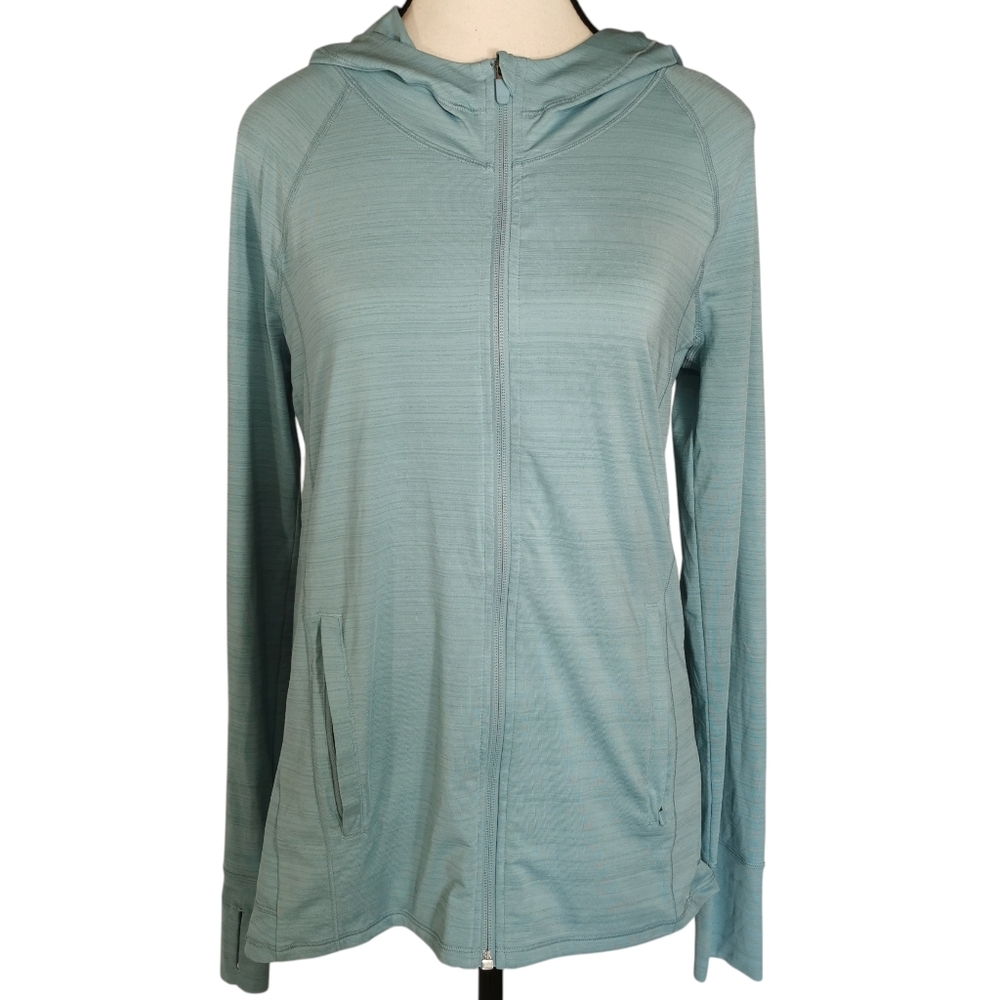 Athleta Pacifica Illume UPF Hooded Zip Jacket Coastal Teal Size S